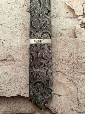 Zanetti Paisley Silk Tie from Italy NEW
